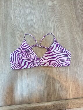 Skatie Betsy Purple Zebra Print Bralette Bikini Top